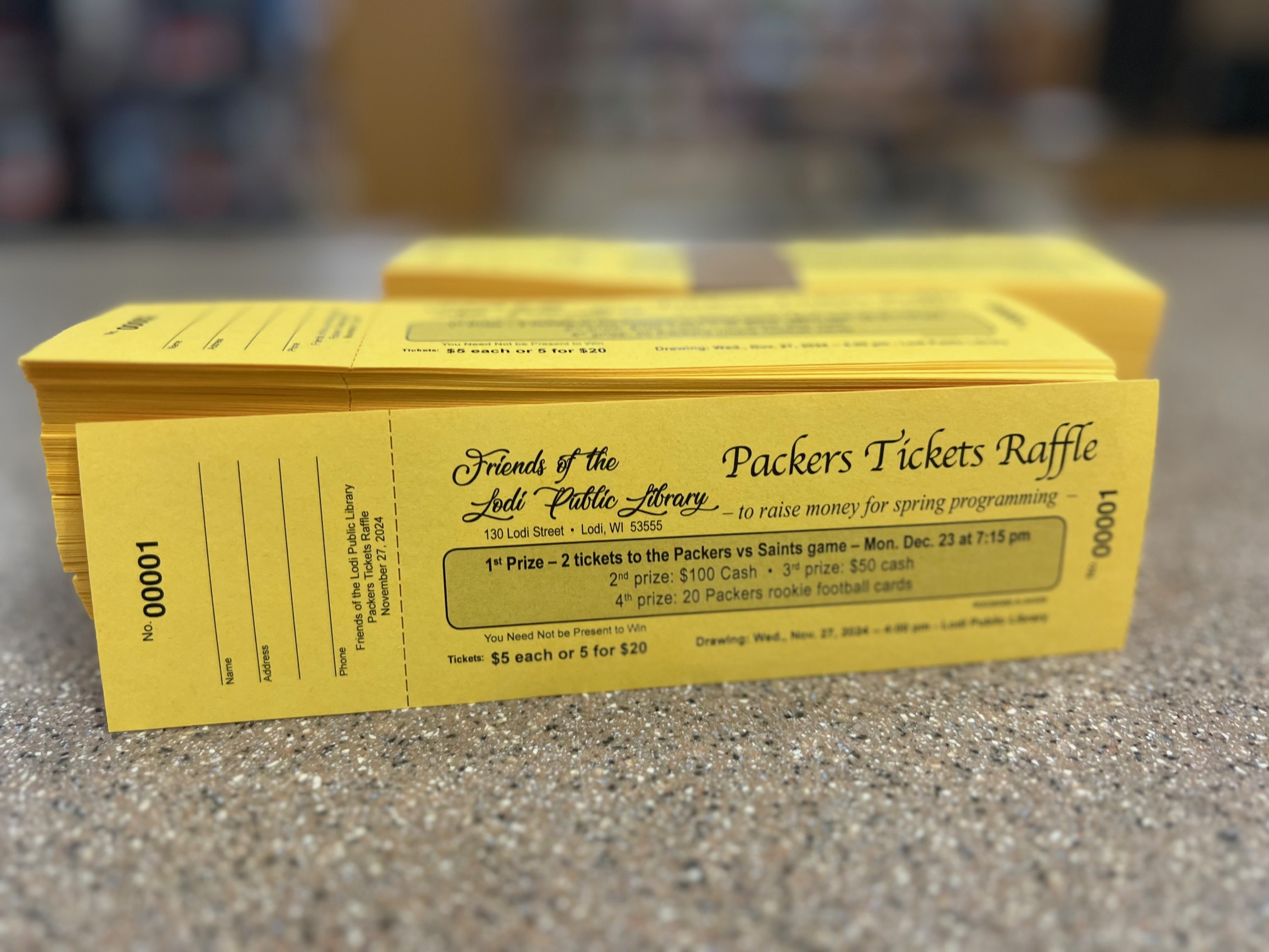 picture of Packers tickets raffle fundraiser