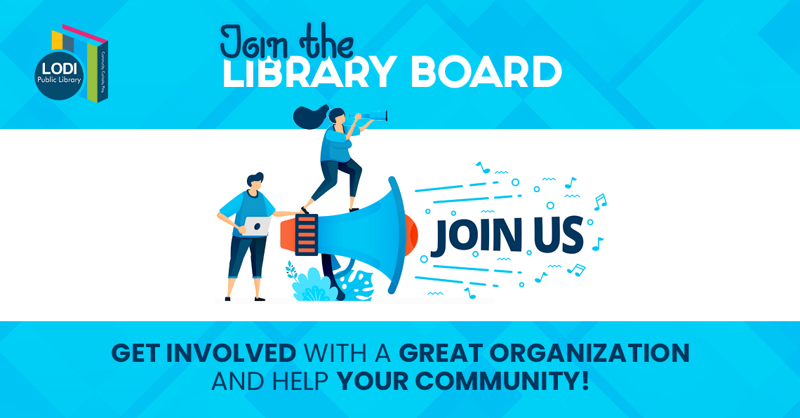 promotional slider to join the library board